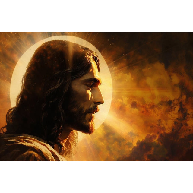 Quadro decorativo 90X60CM Religião Jesus Cristo e leão de Judá quarto sala coroa de espinhos