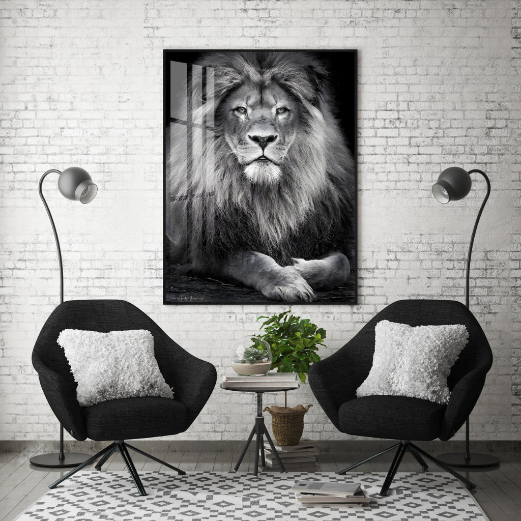 Quadro decorativo 90X60CM Religião Jesus Cristo e leão de Judá quarto sala coroa de espinhos