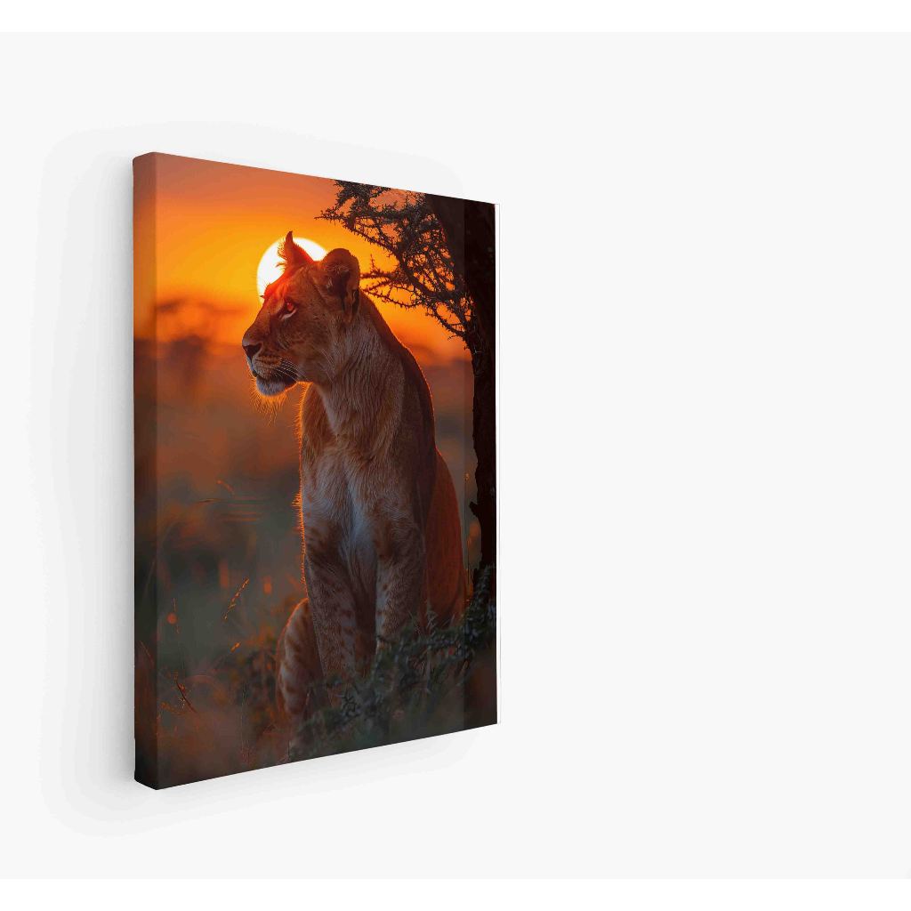 Quadro decorativo  família de leão leão de Judá quarto sala, quadro leão quadro 5 filhotes