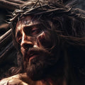 Quadro decorativo 90X60CM Religião Jesus Cristo e leão de Judá quarto sala coroa de espinhos