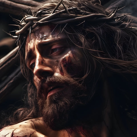 Quadro decorativo 90X60CM Religião Jesus Cristo e leão de Judá quarto sala coroa de espinhos