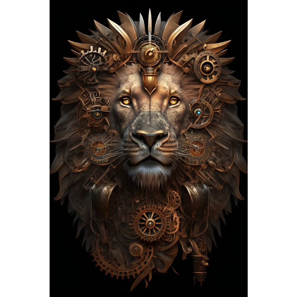 Quadro Leão grande 90x60cm. Imagens em alta resolução criadas por inteligência artificial mais de 50 opções de imagens