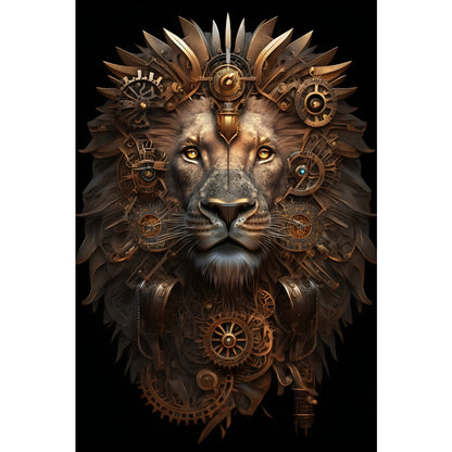 Quadro Leão grande 90x60cm. Imagens em alta resolução criadas por inteligência artificial mais de 50 opções de imagens