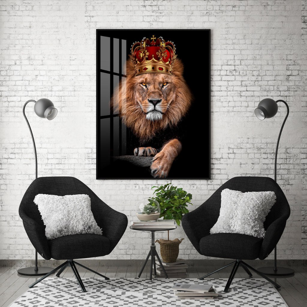 Quadro decorativo 90X60CM Religião Jesus Cristo e leão de Judá quarto sala coroa de espinhos