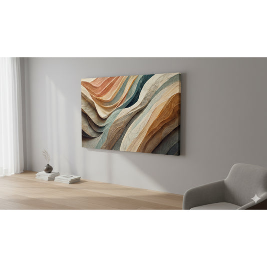 Quadro Abstrato Moderno Horizontal 120X70 Decorativo Sala Produto Qualidade 4k Impresso Nas Laterais