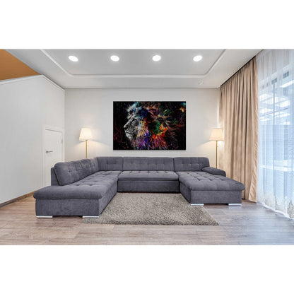 Quadro decorativo Leão Grafite Arte Street