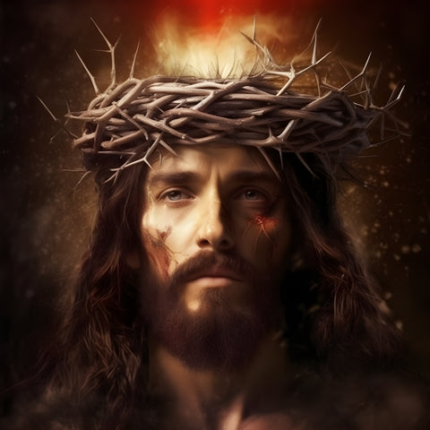 Quadro decorativo 90X60CM Religião Jesus Cristo e leão de Judá quarto sala coroa de espinhos