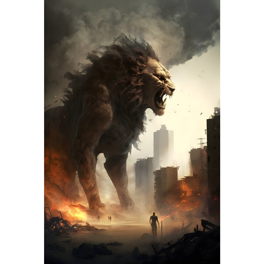 Quadro Leão grande 90x60cm. Imagens em alta resolução criadas por inteligência artificial mais de 50 opções de imagens