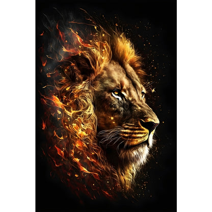 Quadro Leão grande 90x60cm. Imagens em alta resolução criadas por inteligência artificial mais de 50 opções de imagens
