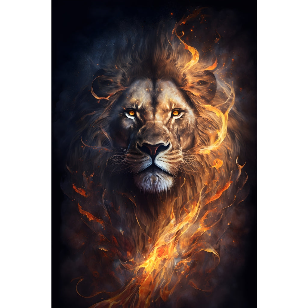 Quadro Leão grande 90x60cm. Imagens em alta resolução criadas por inteligência artificial mais de 50 opções de imagens