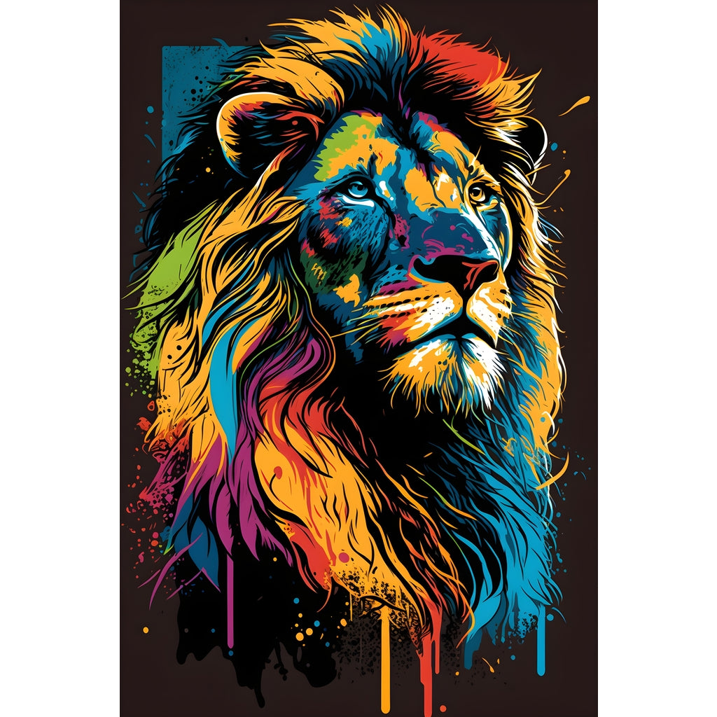 Quadro Leão grande 90x60cm. Imagens em alta resolução criadas por inteligência artificial mais de 50 opções de imagens