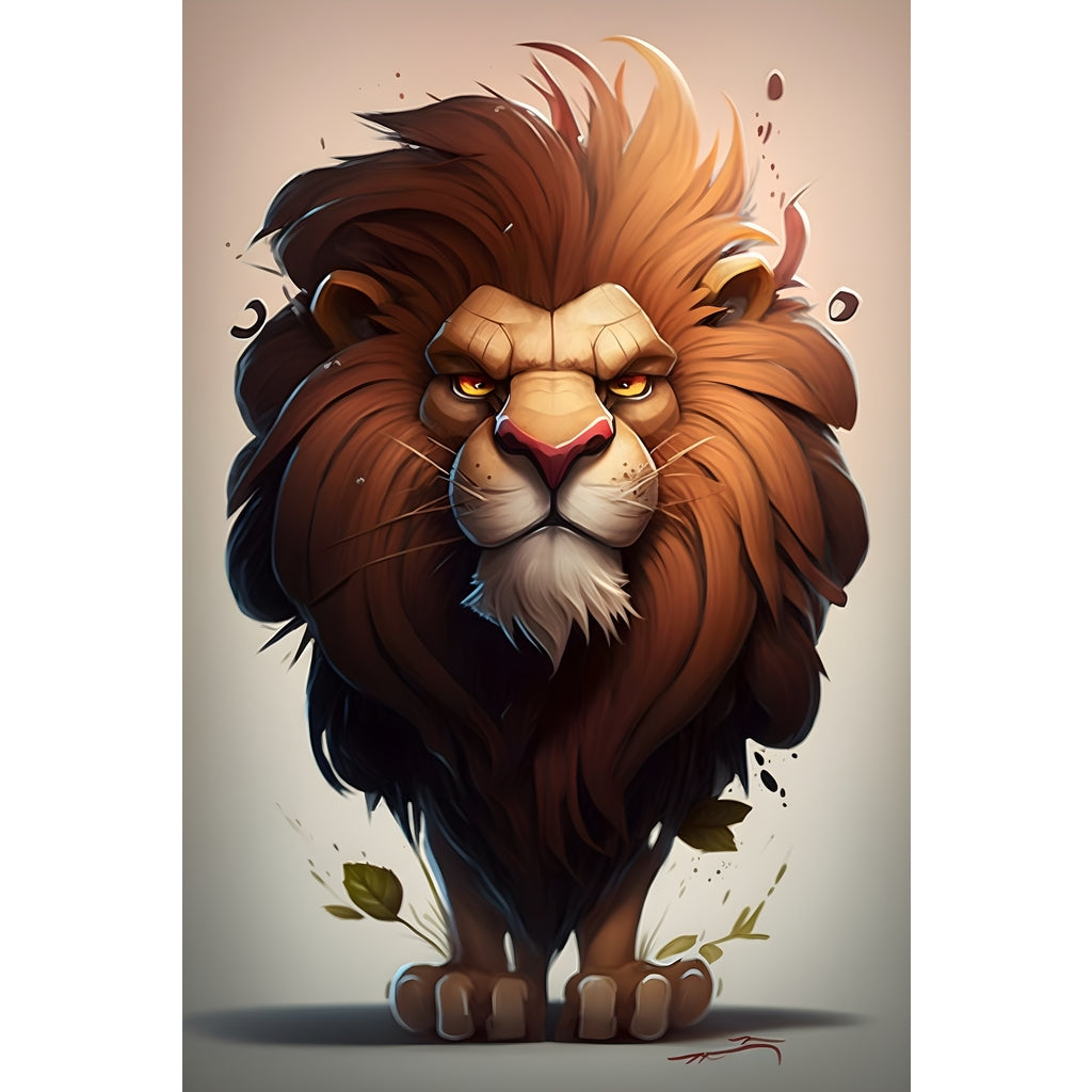 Quadro Leão grande 90x60cm. Imagens em alta resolução criadas por inteligência artificial mais de 50 opções de imagens