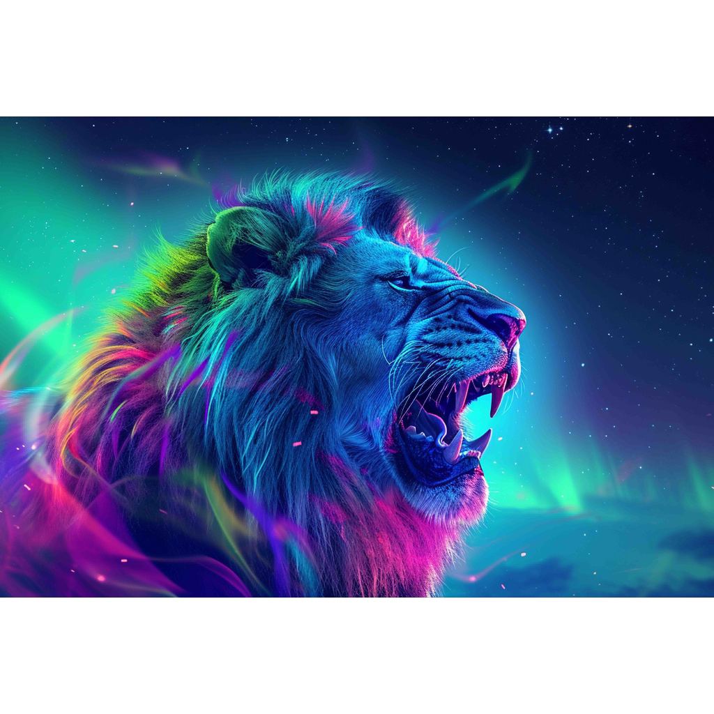 Quadro decorativo  família de leão Religião Jesus Cristo e leão de Judá quarto sala coroa de espinhos, quadro leão