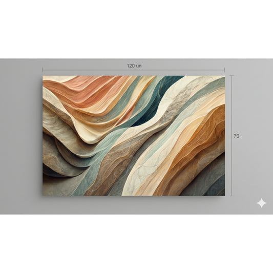 Quadro Abstrato Moderno Horizontal 120X70 Decorativo Sala Produto Qualidade 4k Impresso Nas Laterais