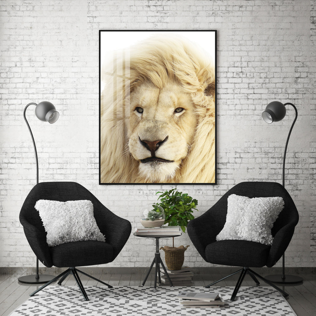 Quadro decorativo 90X60CM Religião Jesus Cristo e leão de Judá quarto sala coroa de espinhos