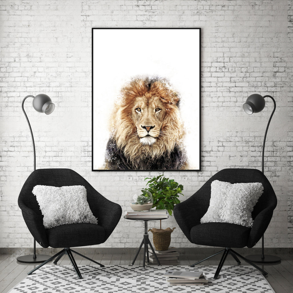 Quadro decorativo 90X60CM Religião Jesus Cristo e leão de Judá quarto sala coroa de espinhos