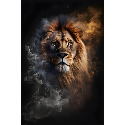 Quadro Leão grande 90x60cm. Imagens em alta resolução criadas por inteligência artificial mais de 50 opções de imagens