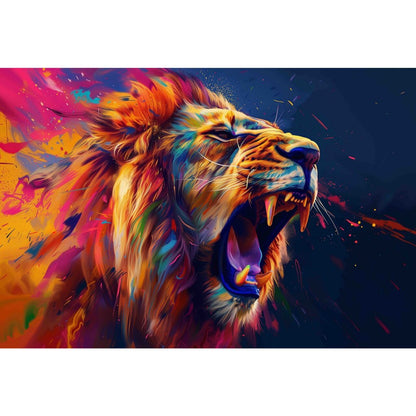 Quadro decorativo  família de leão Religião Jesus Cristo e leão de Judá quarto sala coroa de espinhos, quadro leão