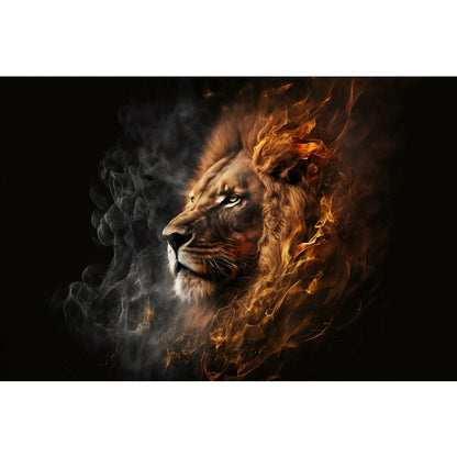 Quadro decorativo 90X60CM Religião Jesus Cristo e leão de Judá quarto sala coroa de espinhos