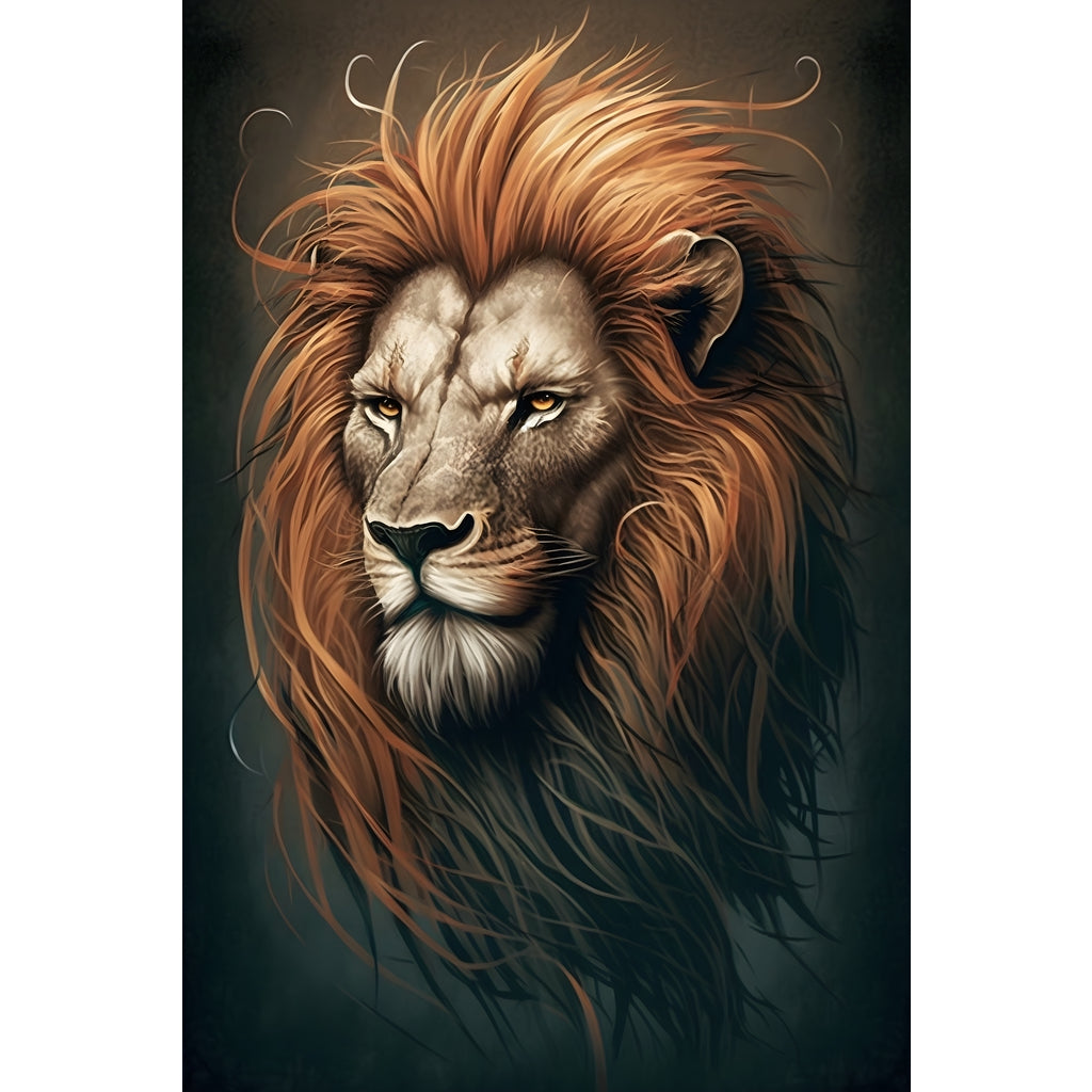 Quadro Leão grande 90x60cm. Imagens em alta resolução criadas por inteligência artificial mais de 50 opções de imagens