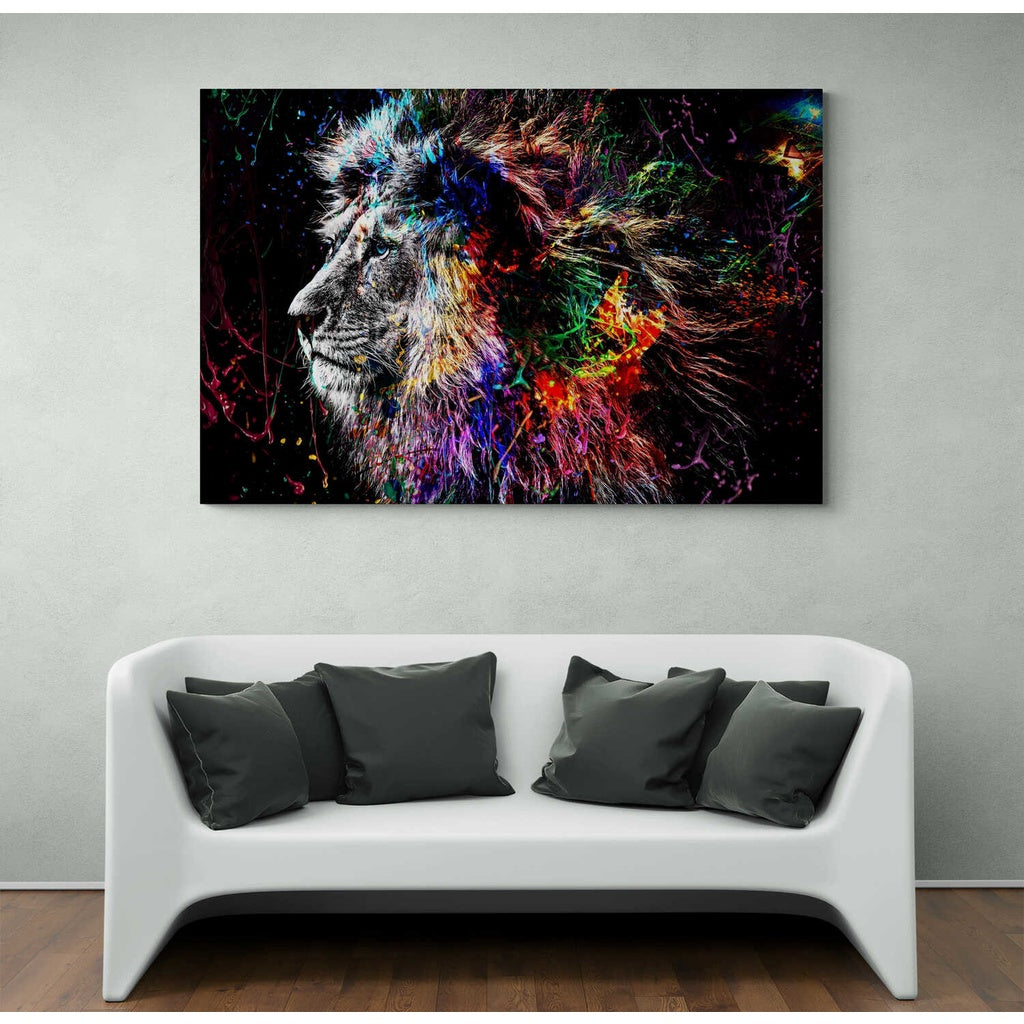 Quadro decorativo Leão Grafite Arte Street