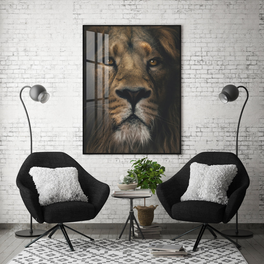 Quadro decorativo 90X60CM Religião Jesus Cristo e leão de Judá quarto sala coroa de espinhos